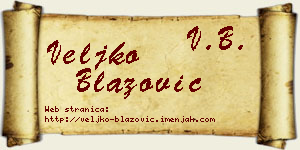 Veljko Blažović vizit kartica